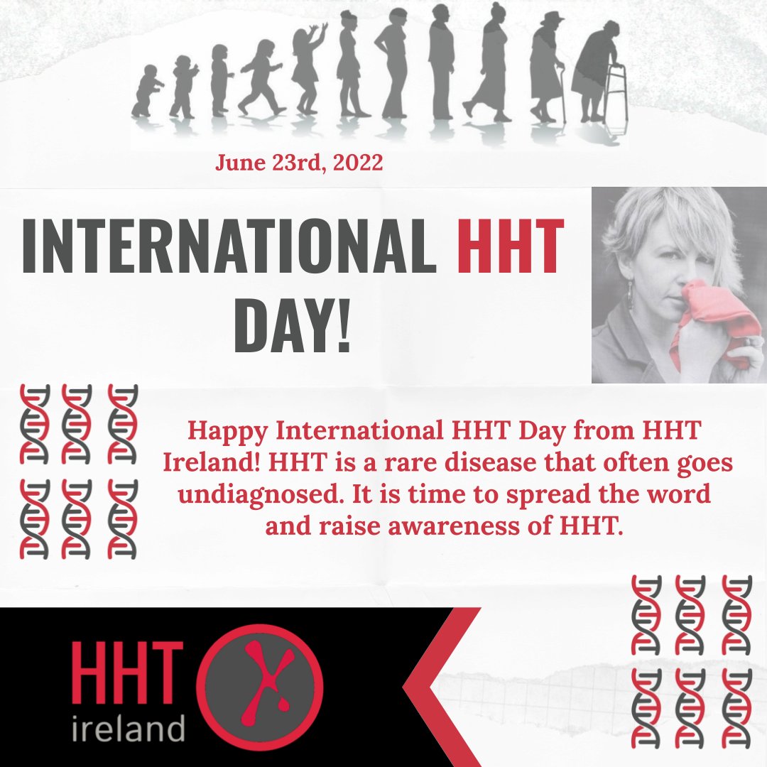HHTireland's tweet photo. Today is International HHT Day -June 23rd!
Our deepest thanks to you all for your likes, comments &amp; shares. You truly are making a difference!

@RareDiseasesIE  @eurordis 
#HHT #HHTDay #AlwaysRaisingAwareness #EducateSupport https://t.co/7M7OXbImHQ