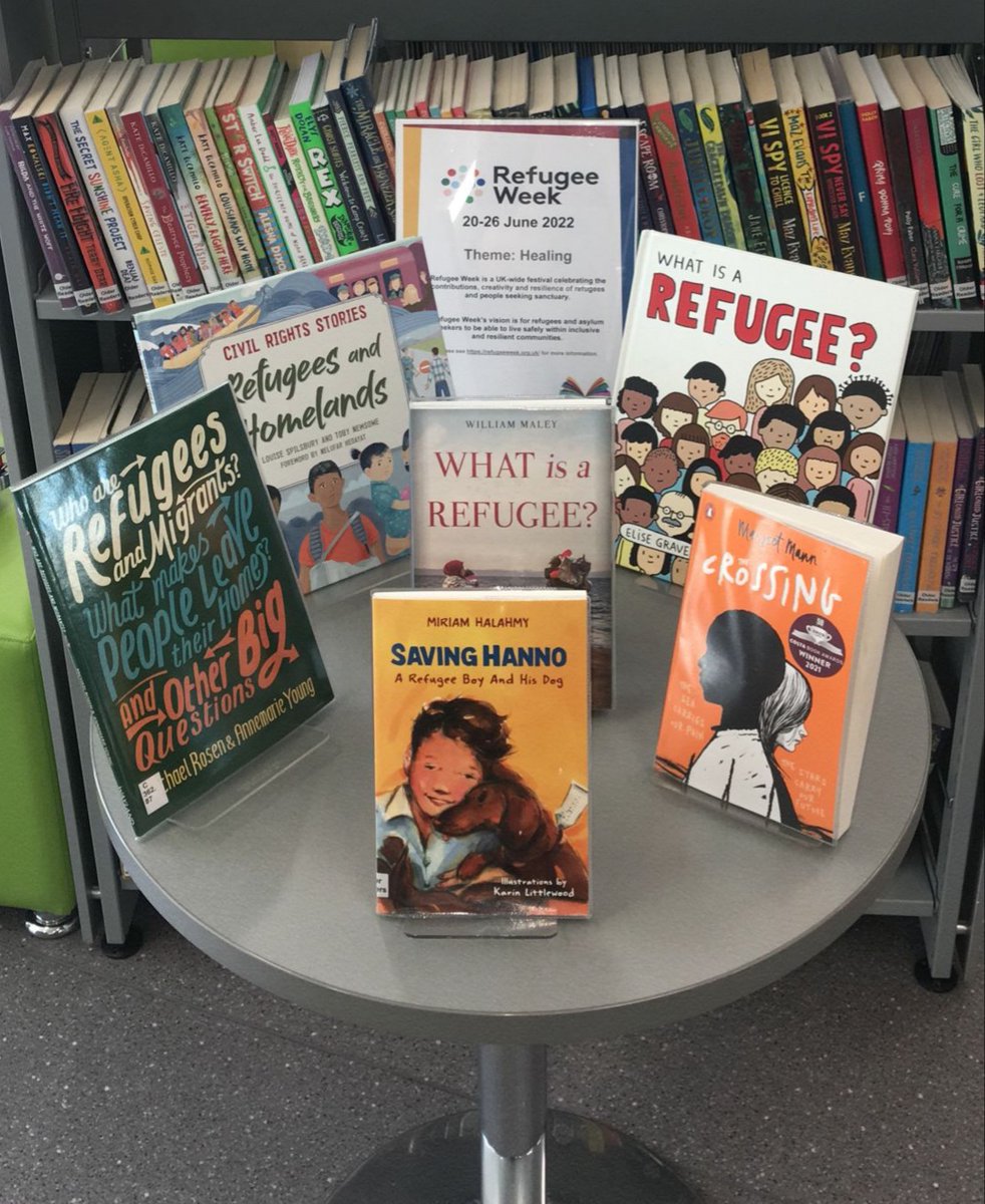 BarnetLibraries's tweet image. As #RefugeeWeek2022 continues why not follow the theme of Healing by the simple act of reading a book. #ColindaleLibrary has a great selection on display at the moment. #SimpleActs @RefugeeWeek @BarnetCouncil @NCGateway 
ow.ly/f9pF50JERan