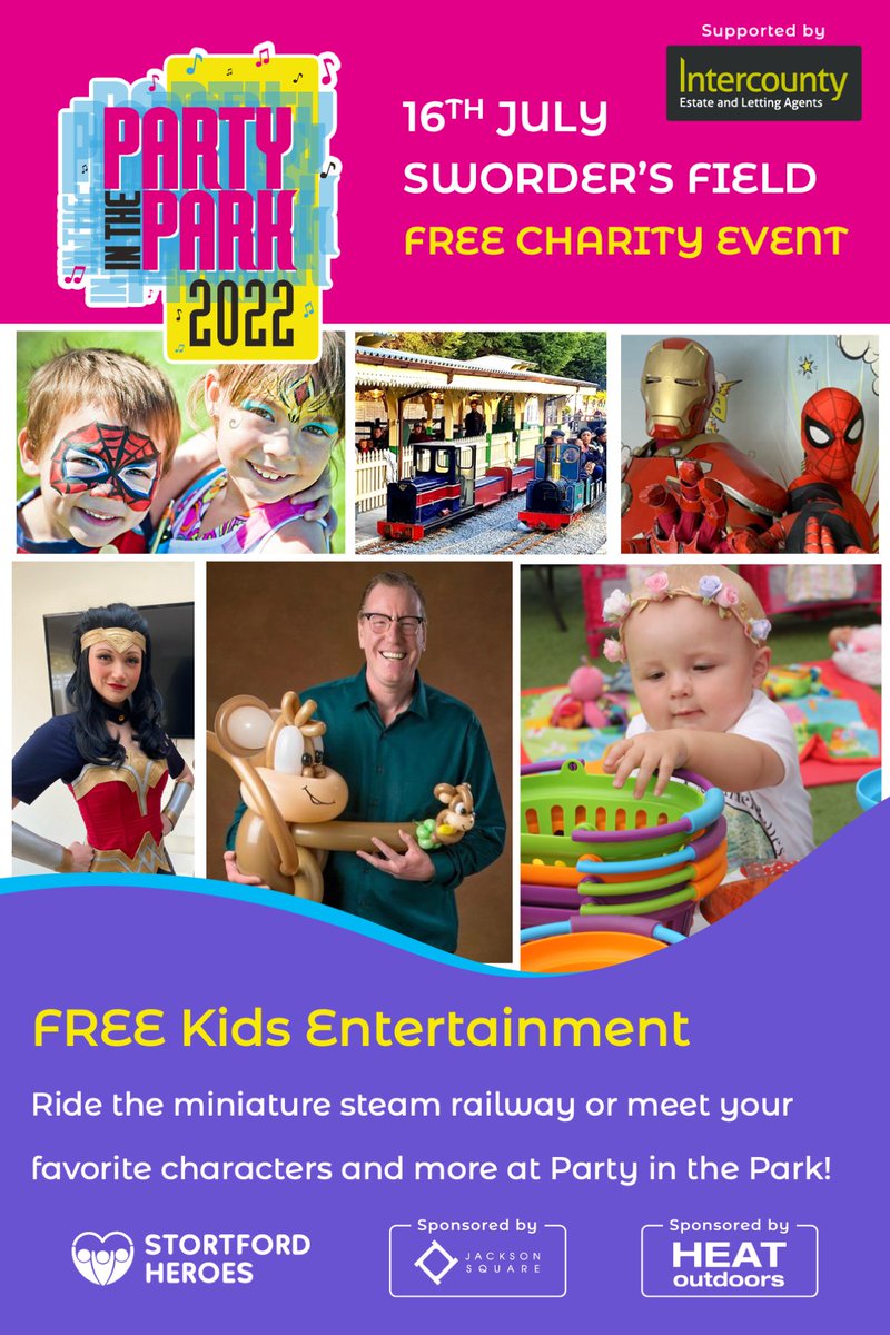 StortfordHeroes's tweet photo. Are you excited for Stortford Heroes Party in the Park?
Discover more kids entertainment and the full artist line up at: https://t.co/8mO6DbxxRJ
#partyinthepark #Stortford #bishopsstortford #funforfamily #familyfun #party #summer2022 https://t.co/IW2RgmwSTB