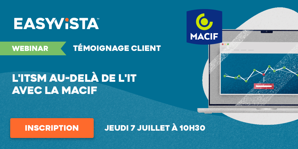 📺 La Macif automatise ses processus grâce à Service Manager !
Découvrez comment lors de notre prochain webinar.
Driss GUARRAZ (Manager) et Christophe MITARD (Product Owner) vous partageront leur expérience !
👉 Rendez-vous jeudi 7 juillet à 10H30
 ow.ly/mKlh50JwPcJ