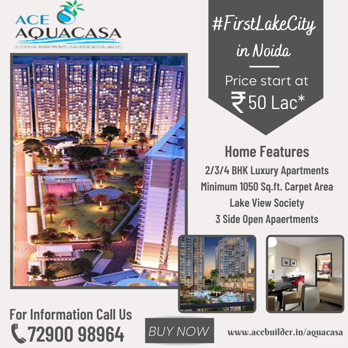 Realty360Degree's tweet photo. Ace Aqua Casa Sector-16C; Priced @ 50 Lakhs Onwards;
Get More Info. - 72900 98964
https://t.co/hbPAW8hwiO

#realty360Degree #realestate #ACEProperties #acepropertiesnoida #luxurious #luxuriousapartmentnoida #realtors #2bhkflats #3bhkflatsforsale #lakecitynoida https://t.co/dCI2OvDlYP