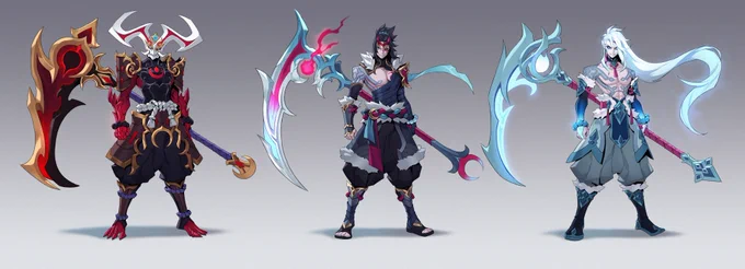 Really excited to work on the concept for Snow Moon Kayn. It was a very impressive experience, just like making three individual skins. Thanks to the team for their feedback and support.
Hope you guys like it~😆😆 