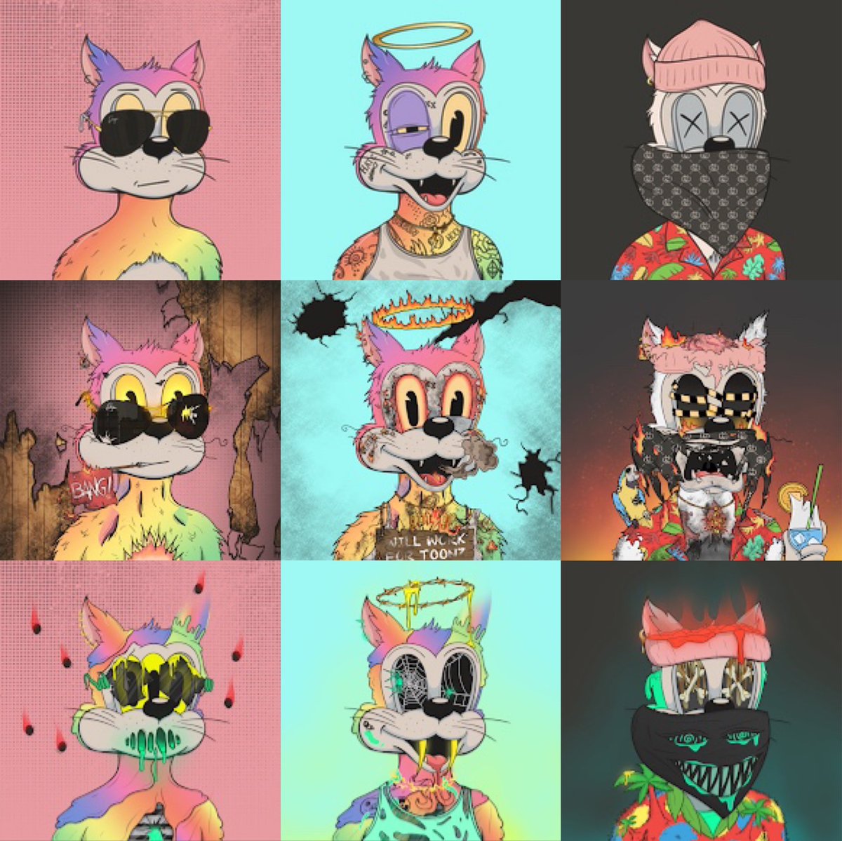 xylu2's tweet photo. OG-🧨-🧪

Pics below are the detonated toonz after using the dynamite or the radioactive dynamite, and each of them is looking absolutely awesome!! Do refer to the first picture of each column for the og toonz traits before the detonation
😻
#DegenToonz @DegenToonz 
#Toonz4Life https://t.co/VaXCedVPAd