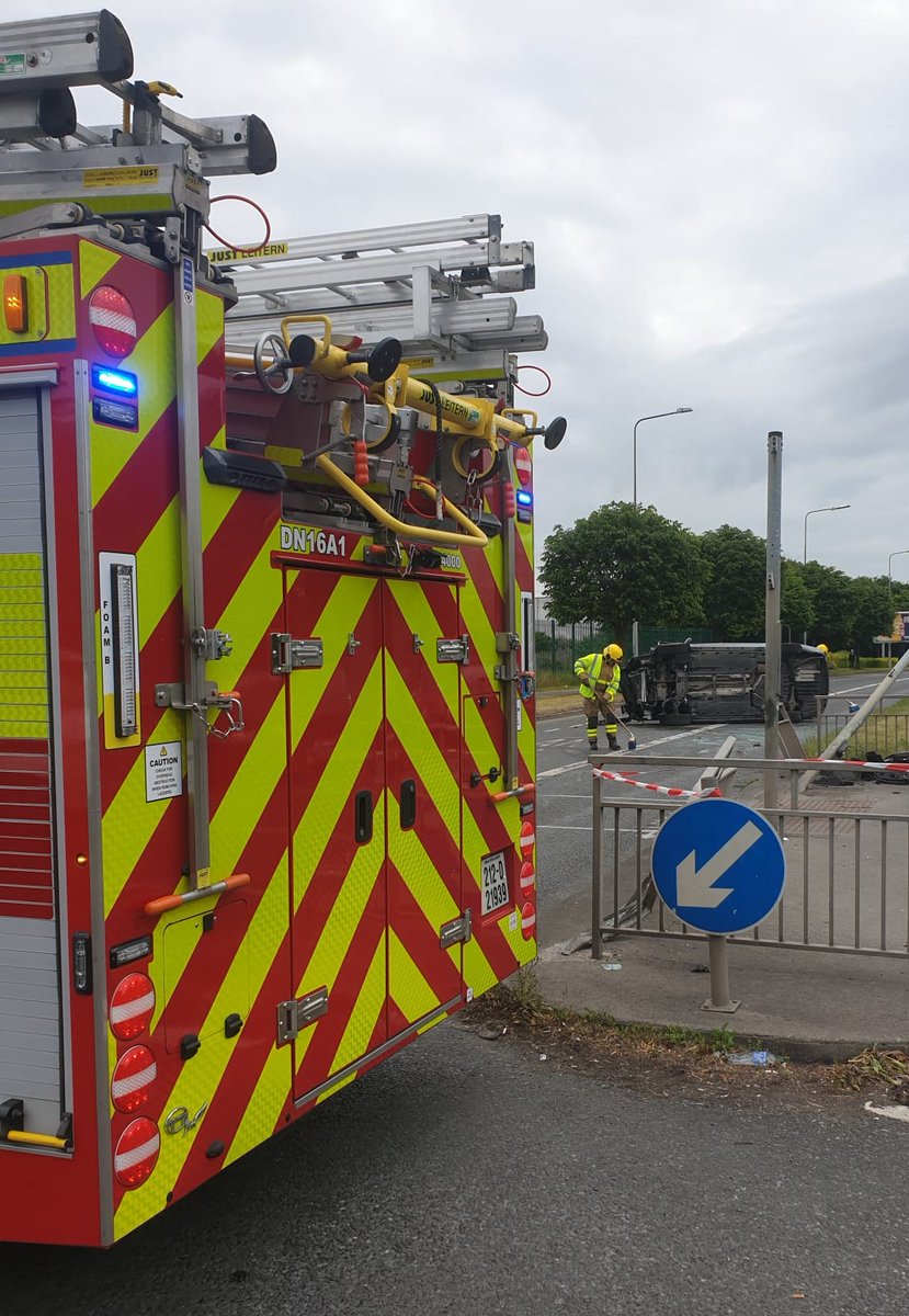 DubFireBrigade's tweet photo. The Malahide Road is currently blocked outbound opposite the cinema in Coolock following a roll over road traffic collision. The road will be clear following recovery

@DCCTraffic @LiveDrive https://t.co/3bG6Qqty0g