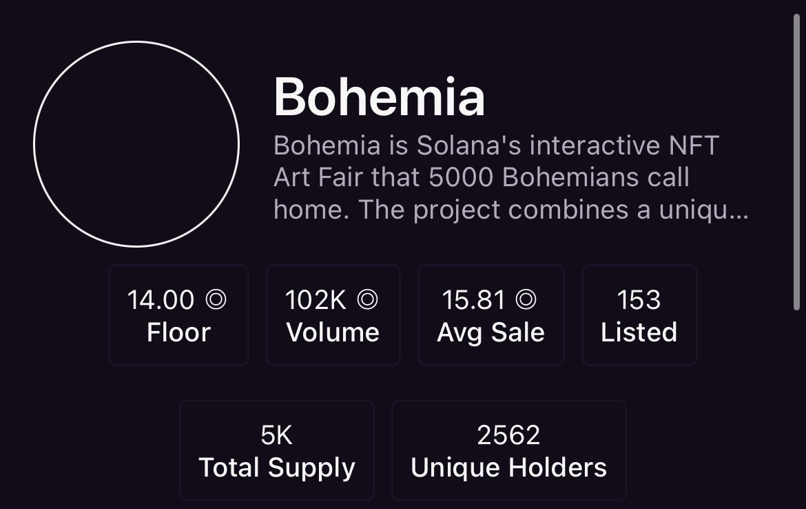 hafnfts's tweet photo. Bullish on @BohemiaArtFair 👀 could see a pump!

#NFTs #Solana #SOL #SolanaNFTs #NFT #NFTNYC2022 https://t.co/YDyH8qHxEC