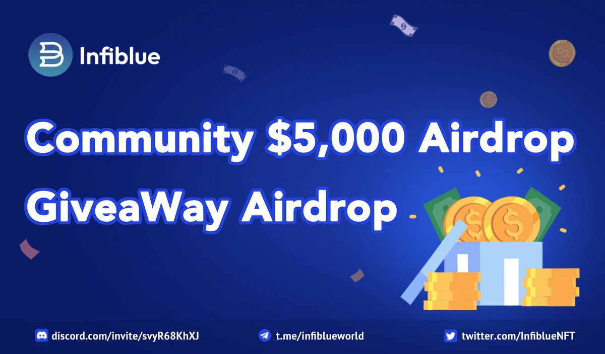 📣#InfiblueWorld #airdrop is live now!

🎉Total for airdrop: $5,000 worth of MONIE
🔸$4 worth of MONIE each for 1,000 randomly selected participants
👫$10 worth of MONIE each for top 100 referrers

👉Use airdrop bot in Telegram:
t.me/infibuleairdro…

🗓 Airdrop End: 6th July