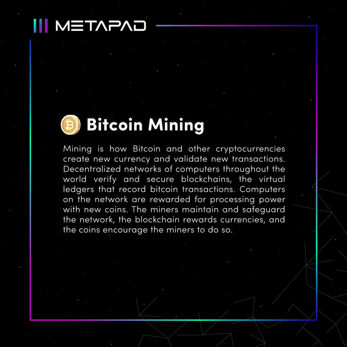 metapadnuxify's tweet photo. What is Bitcoin Mining?
Check this out for more info: https://t.co/fTt9hOZZoc
#Metapad #Nuxify #Mining #Bitcoin
https://t.co/UZeycOF6vJ https://t.co/8kPOkaHTOt