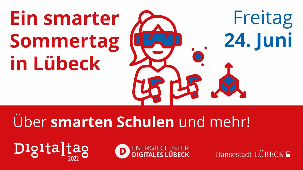 Morgen ist bundesweiter #Digitaltag! Informiert euch über Digitalprojekte in #Lübeck beim „Smarten Sommertag“ des <a href="/ECDLuebeck/">EnergieCluster Digitales Lübeck</a>  am 24. Juni 2022 auf dem Marktplatz in Lübeck ab. Tipp: Talk „Digitale #Bildung“ mit Beteiligung des <a href="/FablabLuebeck/">FabLab Lübeck</a>