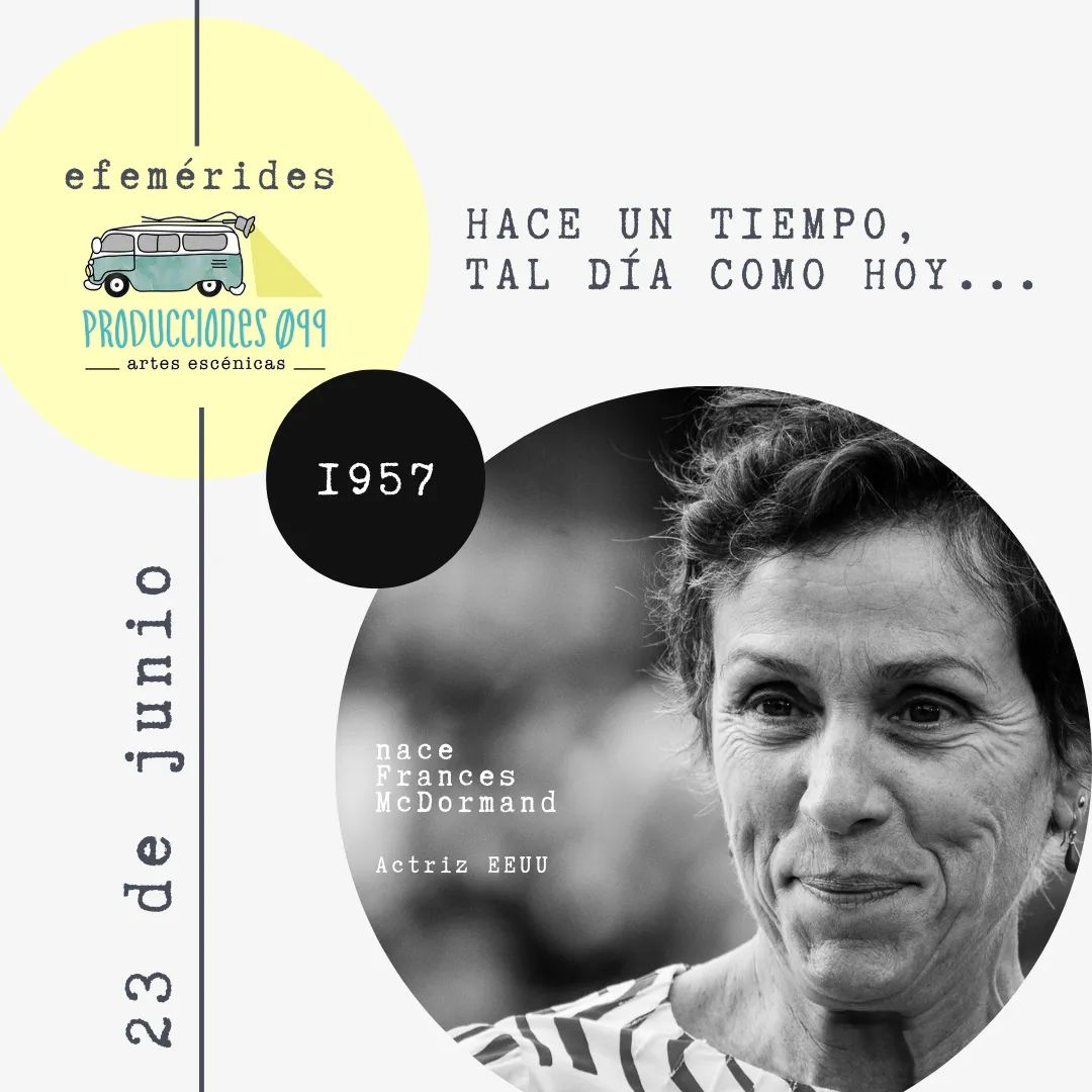 🎂TAL DÍA COMO HOY NACE...

Frances Louise McDormand es una actriz y productora estadounidense. Ha sido acreedora a los premios Óscar a la mejor actriz por Fargo, Three Billboards Outside Ebbing, Missouri y Nomadlan...

 #efemérides #FrancesMcDormand @anibal_teatro