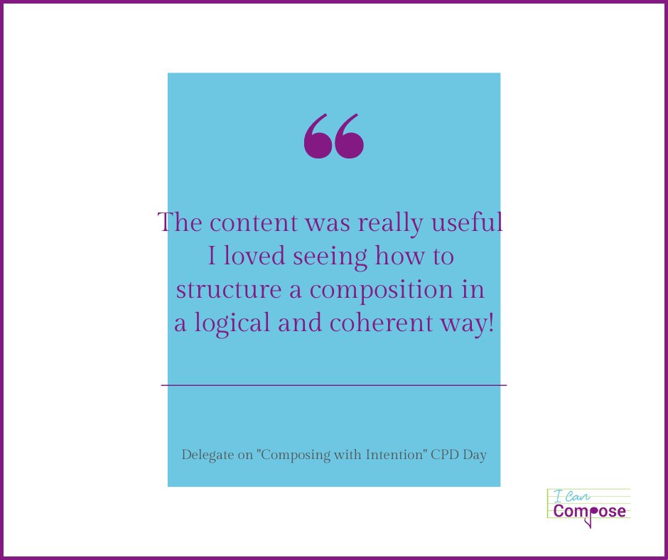 Last few places on our "Composing with Intention" secondary CPD day in London (30th June) or Manchester (8th July):

Details &amp; booking:
icancompose.com/blog/