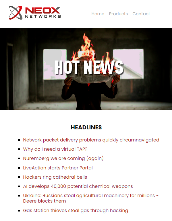 Finally some good news. 📰
Almost all prices are rising. 💸
But our newsletter remains free of charge. 📬

You can find our latest issue here: bit.ly/3OyT7Cr

Have fun

#neoxnetworks #newsletter #networkmonitoring #networkanalysis #visibility #news