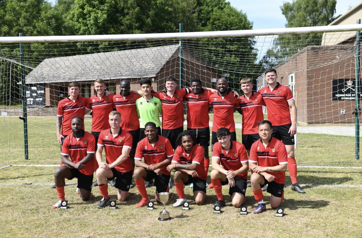 This week the Regimental football team won the UK South League Play Offs. 

Another 🏆 in what has been a fantastic season for the lads..

<a href="/4RegimentRLC/">4 Regiment RLC</a> ⚫️🔴⚪️