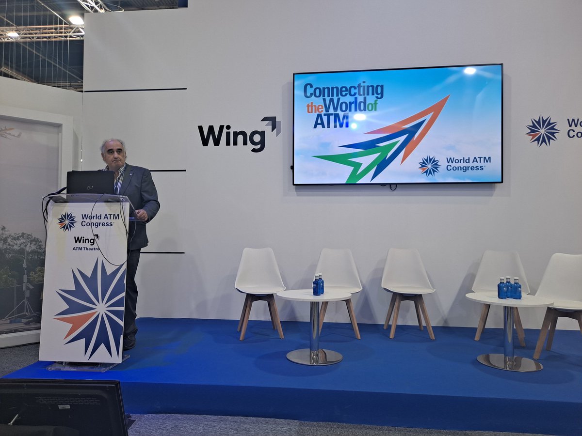 Comienza la sesión de GINA de <a href="/aeroespacialUPM/">ETSIAE - UPM</a> en el WingATM theatre at the @WorldATM_now