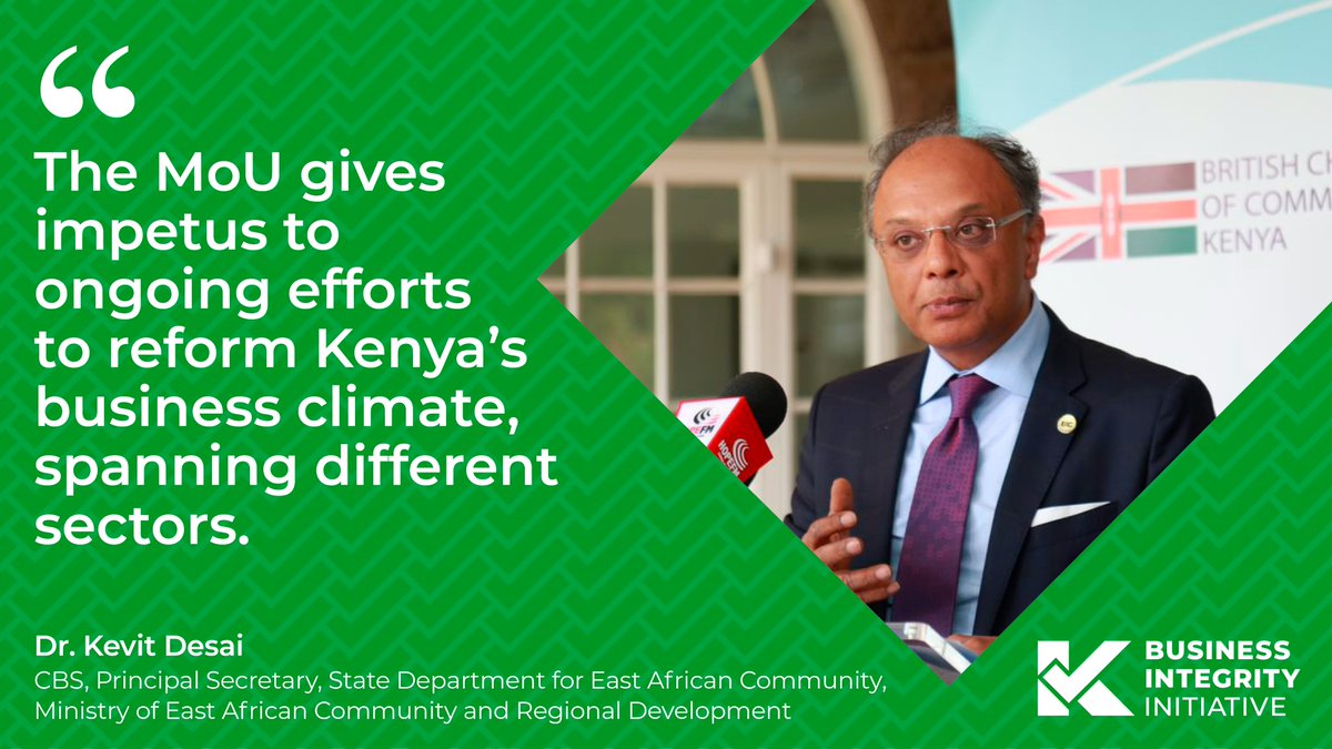britchamken's tweet photo. “The MoU gives impetus to ongoing efforts to reform Kenya’s business climate. This includes strategically digitizing and automating key public services.” - @KevitDesai
#CommittedToIntegrity #BusinessEthics #BusinessIntegrityIndexKE https://t.co/kWN5ryyUDZ