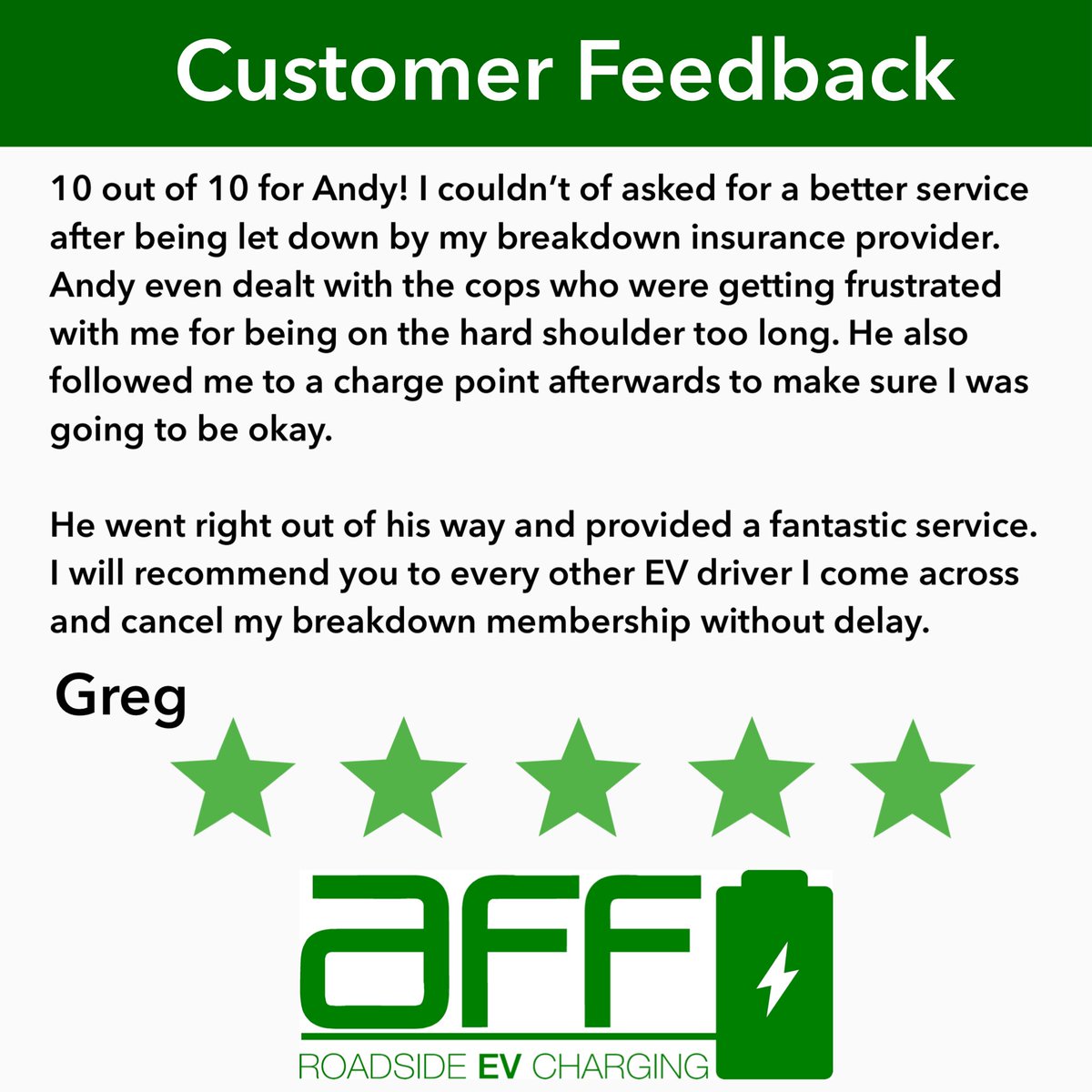 Did you know we provide a roadside charging service for EV’s? See below some feedback from a recent customer ⚡️

#ElectricVehicle #evcharging #evcharger #electricvehicles #evboost