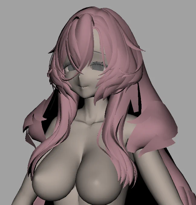 リルモワさん髪の毛wipです!
とりあえず前髪ともみあげ部分作り終えました。カロリー高めな感じになった…
後ろ髪も引き続きやっていきます!💪

#3DCG #maya #VRCアバター制作中 
