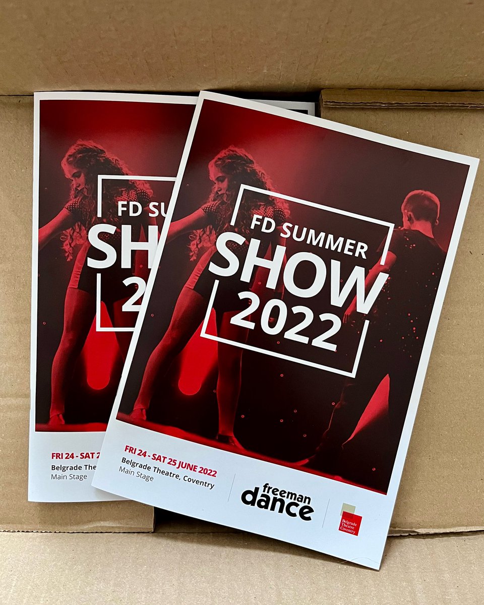 FreemanDance's tweet photo. Reminder that FD Summer Show 2022 programmes will be on sale at the theatre on both nights of the show! Included inside: Running order, cast names, and student success β¨ Β£3 each - Cash only β¨ #FreemanDance #FDSummerShow https://t.co/ej9K6CSyoU