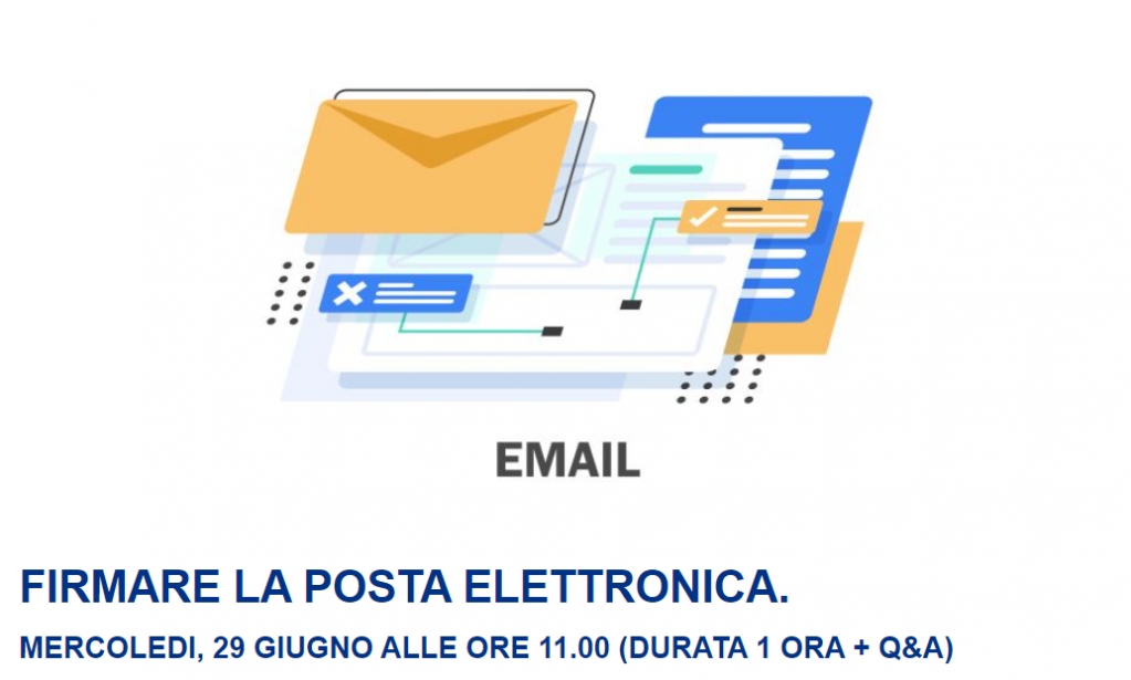 vorefice's tweet photo. Nuovo webinar sulla firma della posta elettronica.
Ricorda gli allegati: puoi firmarli digitalmente, in email e PEC.  
Obblighi da rispettare e opportunità da cogliere. Webinar - Firmare la posta elettronica
 https://t.co/DQ0ggS5ewK https://t.co/iEUaNMyMcj