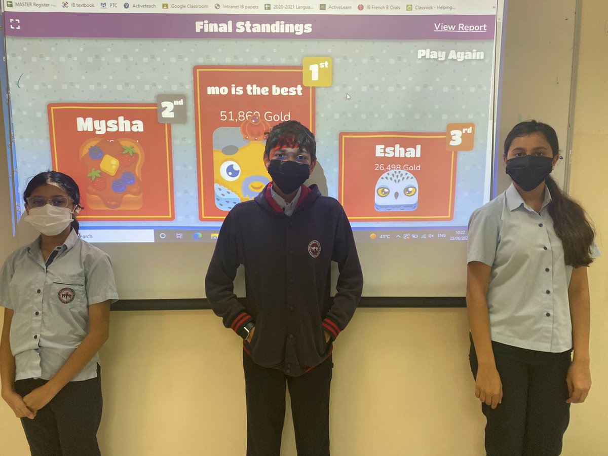 EIS_Meadows's tweet photo. Further congratulations to our other Year 7 Blooket French winners: Mohammad Makahleh (7E), Mysha Das (7D) and Eshal Faraz (7B). Well done. #Endoftermactivities #EISM #Happysafesuccessful https://t.co/ForGZuVn3e