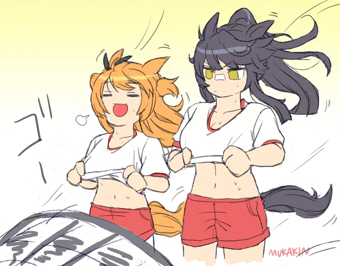 【ウマ娘】夏と言えばこういう光景が(マヤブラ)

見られますよね。涼しいもんね
マヤノとナリブはなんだかんだ言って仲がよいよい

#ナリタブライアン #マヤノトップガン #ウマ娘 