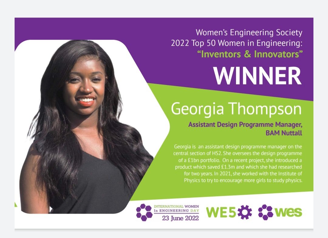 Happy International Women In Engineering Day 2022! I am so honoured to be recognised in the top 50 women in engineering 2022 🤗

I feel very humbled to join the list of women moving the needle. 

Congratulations to all the other women who have made the list.