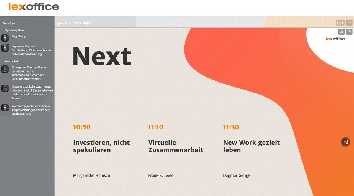 eklaus's tweet image. #lexpresso Ich freue mich gleich auf Dr. Carsten Block mit dem Ausblick des #lexoffice Entwicklungs-Teams ...  #coffeebreak #bistro #cloud #service #AI #KI #Digitalisierung #StartUp #KMU #Innovation #Zukunft #lexpresso2022 #SocialIntelligence #KDFCoaching #bm