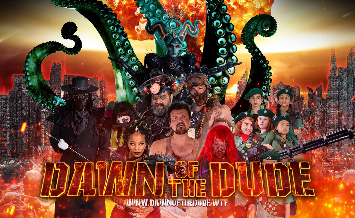 DawnoftheDudeDR's tweet photo. Less than 2 days left! A motivational message from our Overlord "They will all be liquified and turned to giant squid monster food if we don't fund by Friday! Except for Mike, he will be eaten alive." - GSM Queen 🦑 @mikeallensports 
https://t.co/U8Ai0hlMFC 
#zombies #comedy https://t.co/FY6Nksu4kC