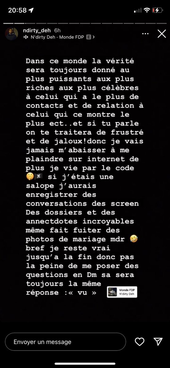 Phrase_PNL's tweet photo. Menacer un ancien frère à toi en menaçant de faire sortir des photos de son mariage car tu lui parles plus ? 
C’est très très immature, surtout que sans PNL tu n’aurais jamais eu le peu de lumière qu’il y a sur toi. 
Monsieur @NdirtyDeh1 lave ton linge sale en privé. https://t.co/18QtAv4RuC