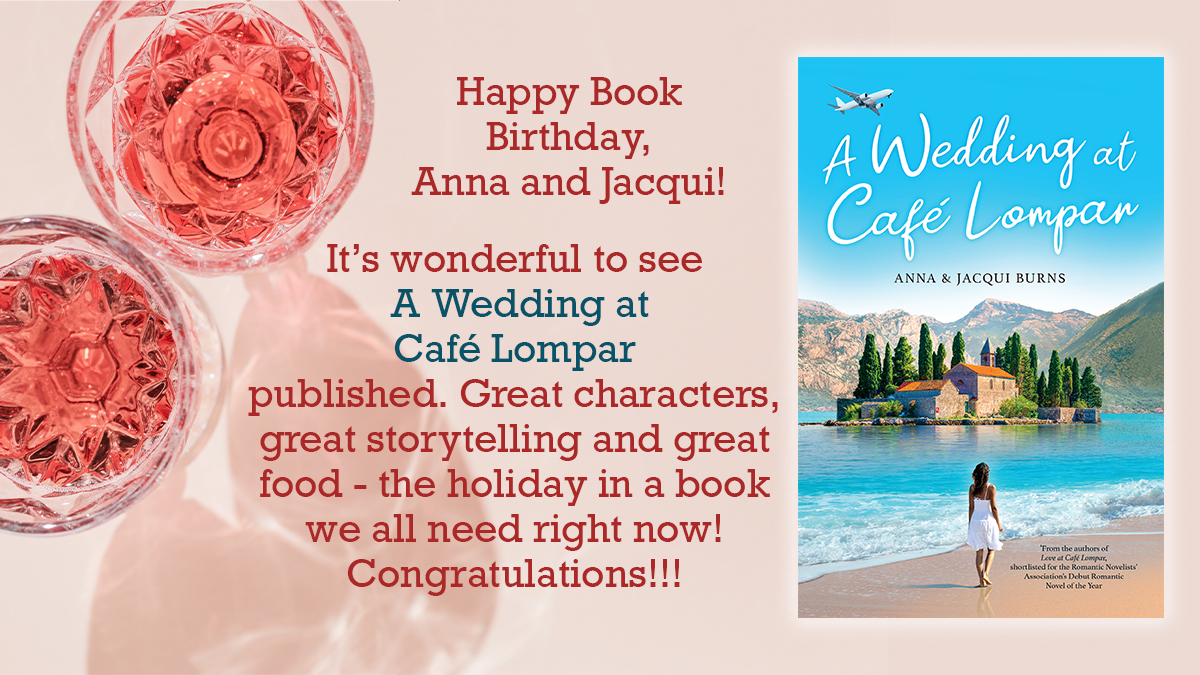 jtedithmartha's tweet photo. Congratulations @burns1jacqui and Anna on the publication of A Wedding at Cafe Lompar.  A book to lose yourself in. It's been such a treat to work with you on this gorgeous story. @honno #SummerReading #beachreadready #WeddingatCafeLompar https://t.co/5fLjzMzIaN