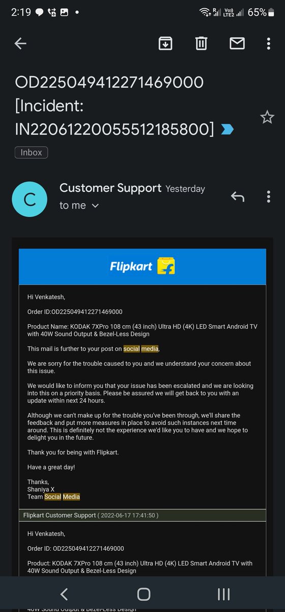 prasvenkat25's tweet photo. @flipkartsupport I got no reply when i sent a DM ? Oh Lord. @flipkartsupport @Flipkart @FlipkartSellers https://t.co/sqoYXgWalQ