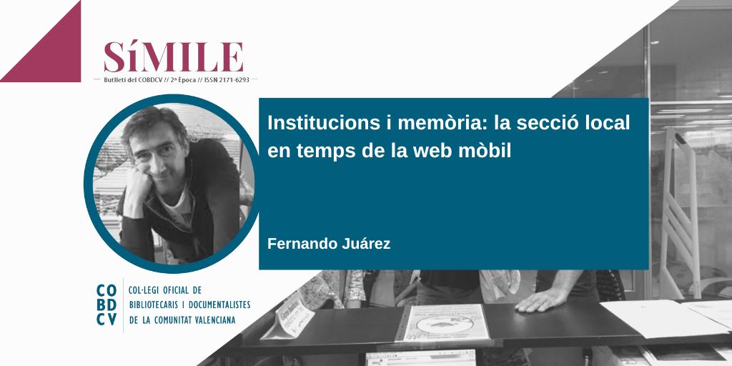 cobdcv's tweet photo. 🆕 Nou article a la #RevistaSimile 🆕
📍 Institucions i memòria: la secció local en temps de la web mòbil
✍️ @ferjur
📲 https://t.co/tOACs9wMY0 https://t.co/krSOJ6wBL5