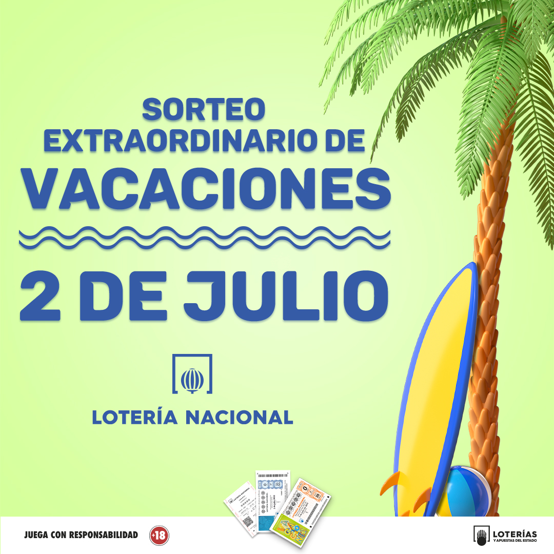 loterias_es's tweet photo. Si lo piensas, en vacaciones pasan cosas muy extrañas. Porque, tú en vacaciones les dices a tus hijos que se preparen, y van… y lo hacen. Es algo extraordinario, como el #SorteoDeVacaciones de #LoteríaNacional con 20 millones a un décimo. https://t.co/poJ7xpApHy https://t.co/FyhscOtF3P