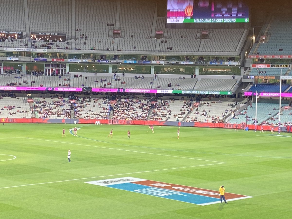 All set to watch my top-placed @brisbanelions take on the reigning premier in a top-of-the table clash in what is the mighty Lions’ first MCG game since Round 1, 2020. Go Lions 🦁 #AFLDemonsLions