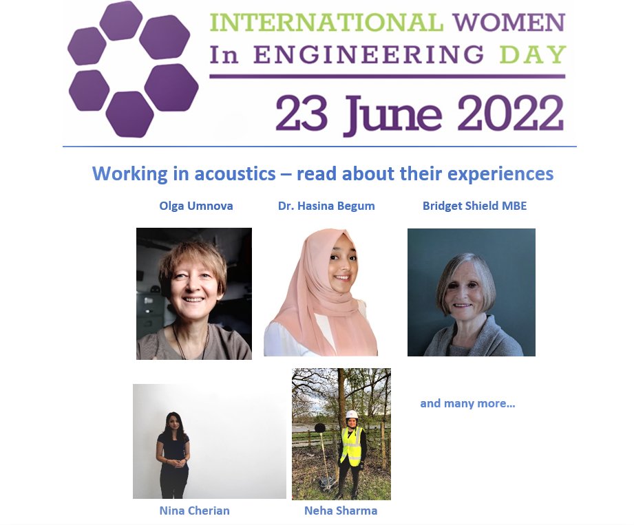 Today's International Women in Engineering Day #INWED22. To help celebrate this day, the IOA has put together a number of profiles of some of the brilliant women currently working in acoustics. ioa.org.uk/news/internati…
#acoustics #noise #sound #vibration #women #engineers #careers