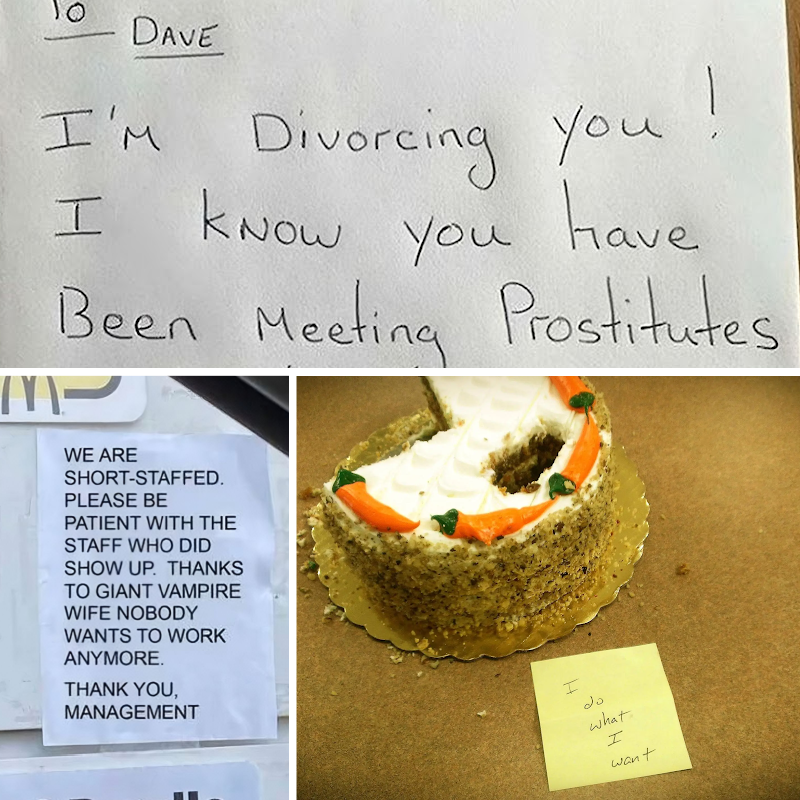 Kueez1's tweet photo. Why would you communicate a problem directly to someone when you could leave a much more entertaining passive aggressive note? 🙈😅