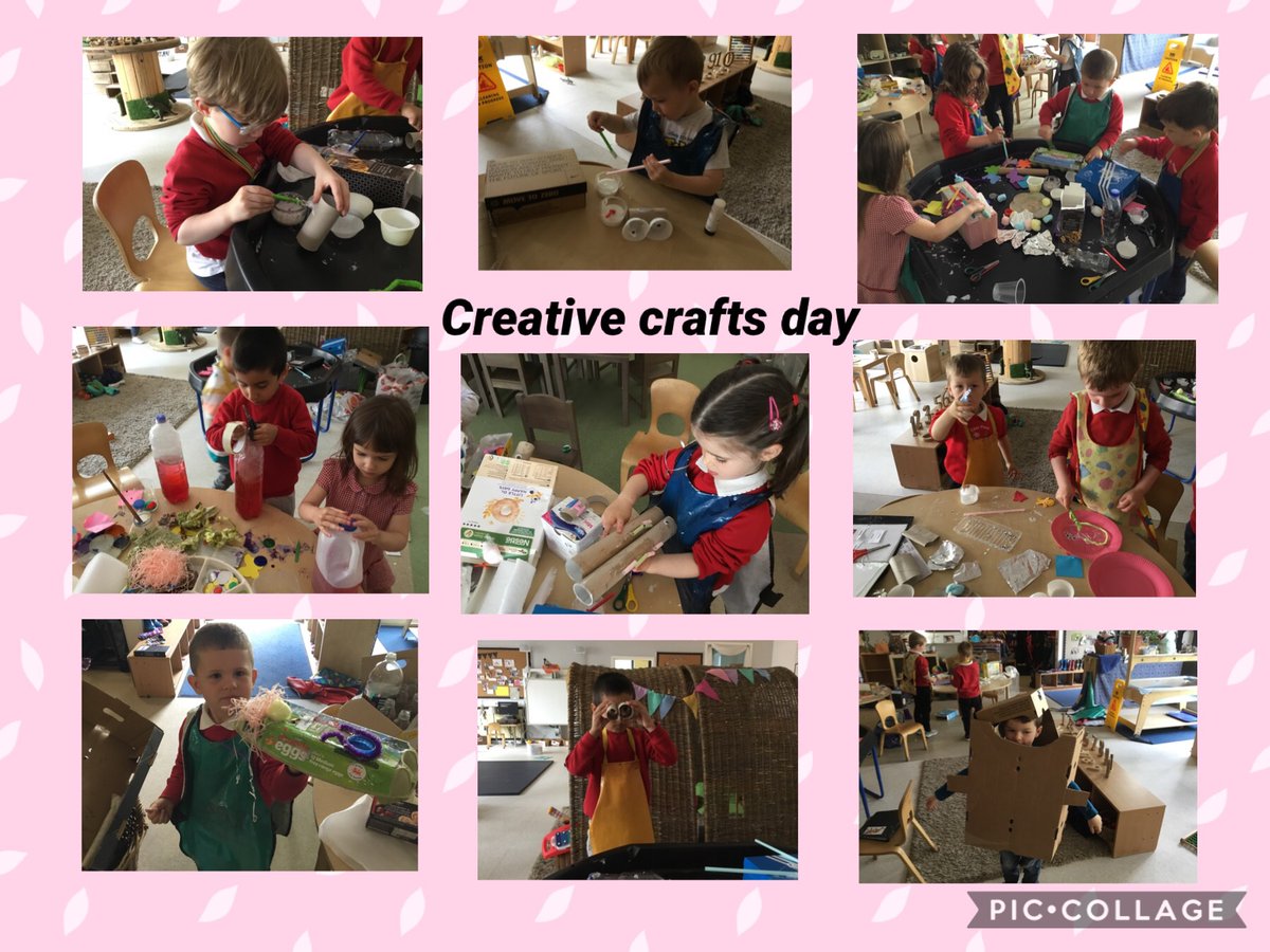 EPleanNursery's tweet photo. Day three of our week of fun - learners spent the morning exploring and developing their creative skills using lots of recycled materials. Learners demonstrated perseverance, imagination and enthusiasm. #powerofplean https://t.co/glIZmvCQiF