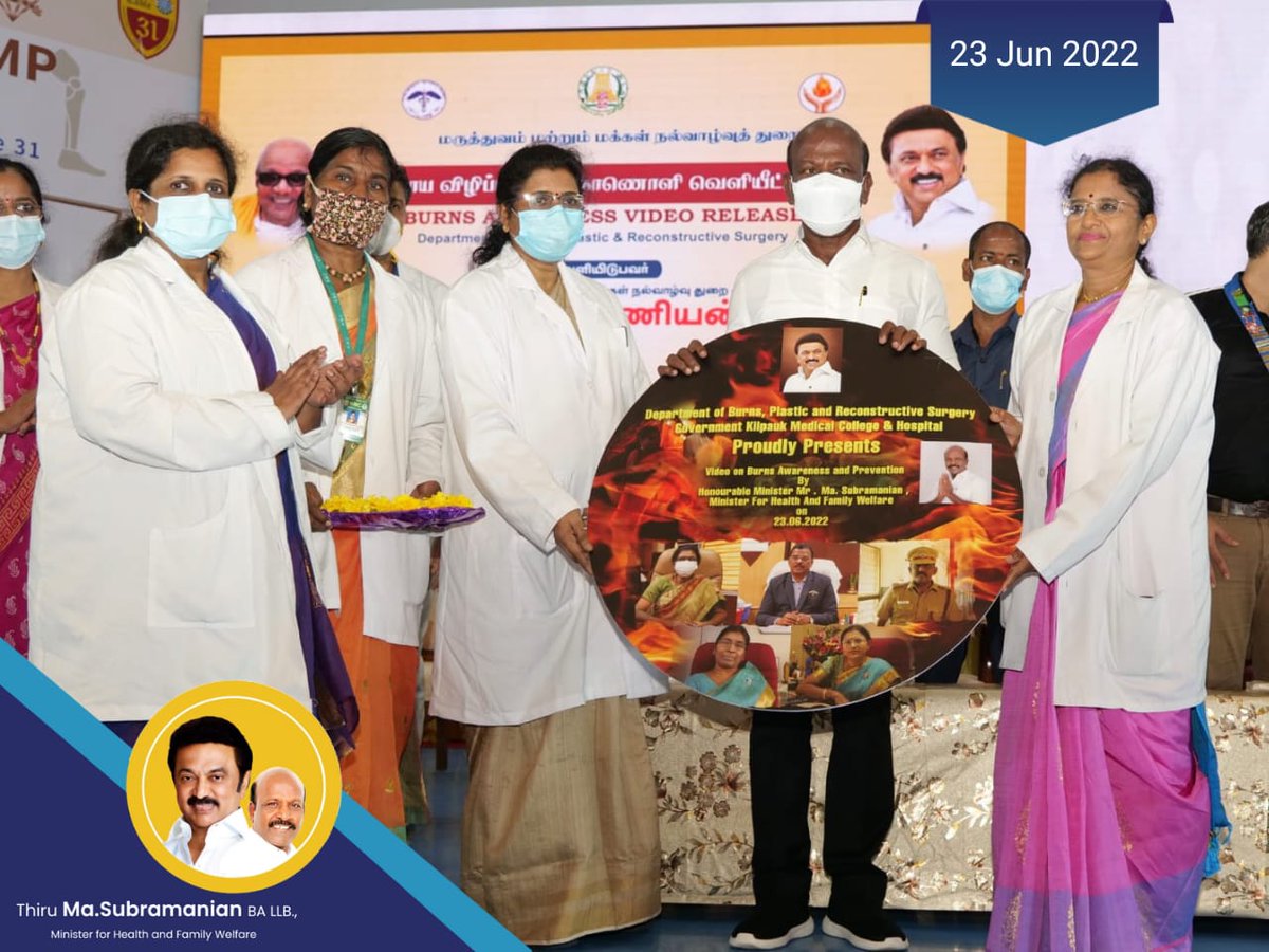 Subramanian_ma's tweet photo. இன்று கீழ்பாக்கம் அரசு மருத்துவக் கல்லூரி மருத்துவமனையில் செயற்கை அவயங்கள் உறுப்பு தான முகாம் துவக்கி வைக்கப்பட்டது மற்றும் தீக்காய விழிப்புணர்வு காணொளி வெளியிடப்பட்டது. #Masubramanian #TNHealthminister https://t.co/gp0Si8epou