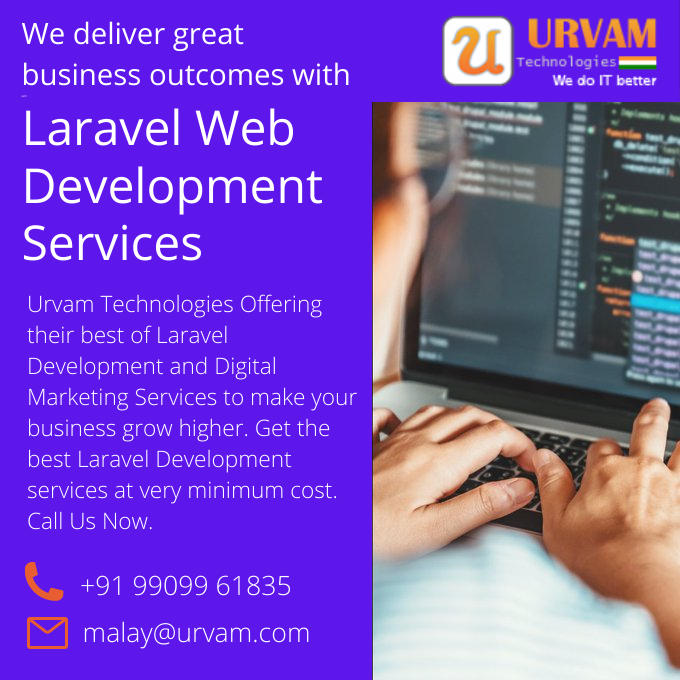 urvamtech's tweet image. Urvam Technologies provides the best Laravel Development and Digital Marketing Services to help your company grow. Get the best Laravel Development services at the most affordable prices. #laravelservices
Mob. No- 9909961835
Email- malay@urvam.com
