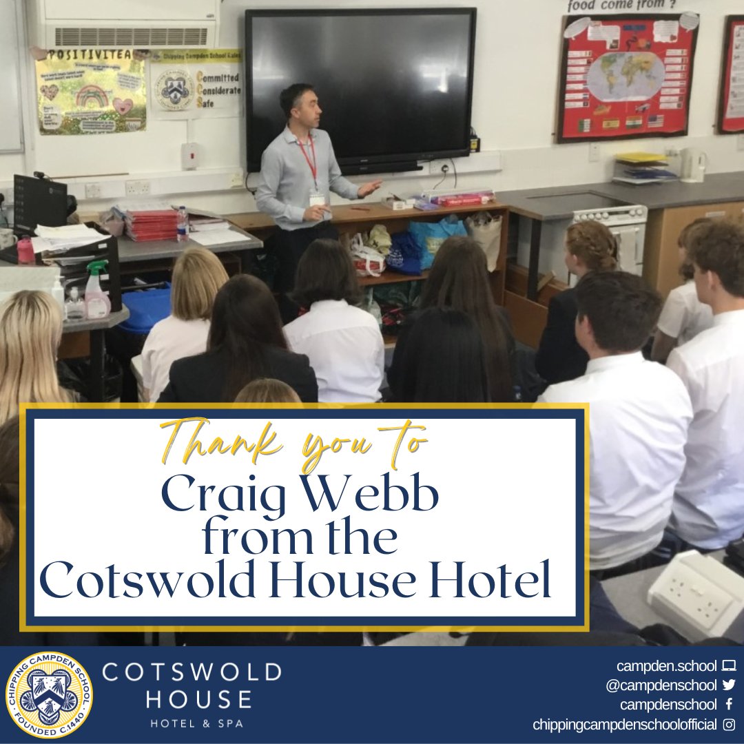 Chipping Campden School (@campdenschool) on Twitter photo Thank you to Craig Webb, the General Manager of <a href="/cotswoldhouseGL/">Cotswold House Hotel</a> for coming into school and giving a very enjoyable and interactive talk on the #Hospitality industry. #inspire #empower #excel #careers @allaboutchippingcampden Thank you to Craig Webb, the General Manager of <a href="/cotswoldhouseGL/">Cotswold House Hotel</a> for coming into school and giving a very enjoyable and interactive talk on the #Hospitality industry. #inspire #empower #excel #careers @allaboutchippingcampden