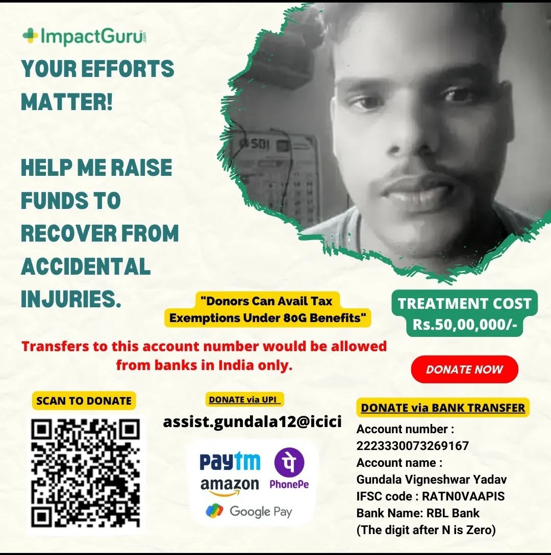 AlluArjunFansC7's tweet photo. Need help he is suffering form last 2 years 😥 @FcSonuSood @SonuSood sir we know that u have saved many lives we hope this tweet will reach u 🙏 @HeroManoj1 @PawanKalyan @KTRTRS 

Contact:9100272536
Name: gundala vigneshwar yadav https://t.co/FqsJEJwsE0