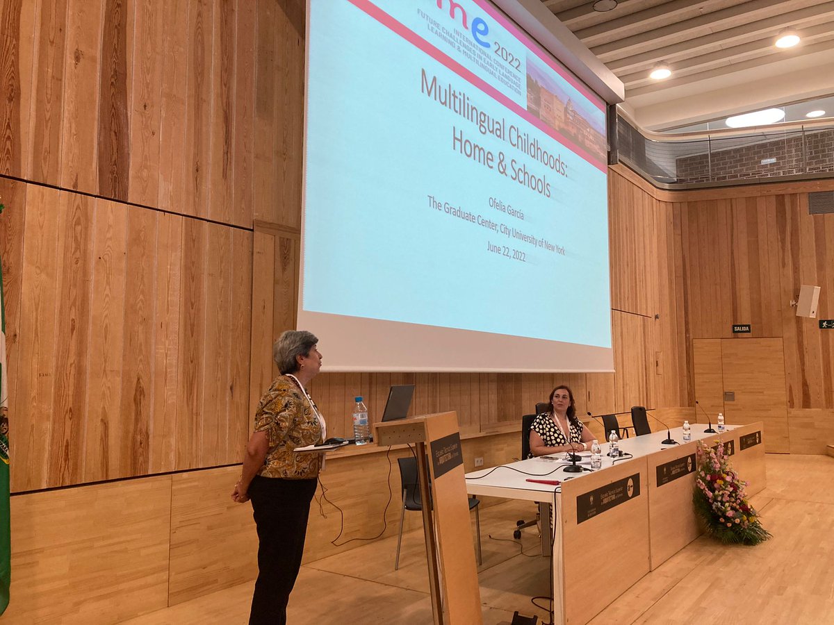 For the opening day, we had the great pleasure to have Prof. Ofelia Garcia talking about 'Multilingual Childhoods at Home and School'. A friendly and very inspiring talk.

#ELLME2022 #internationalconference #universityofGranada #UGR #EECERA #AILAELLReN
#granadaspain