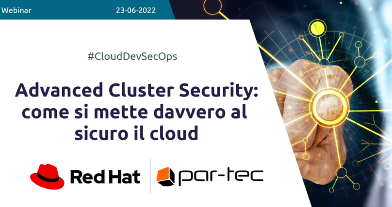 impresacity's tweet photo. Metetre al sicuro il cloud è il tema del webinar in corso in questo momento #CloudDevSecOps @ParTecSpA @RedHatItaly https://t.co/tdnj6XauTK