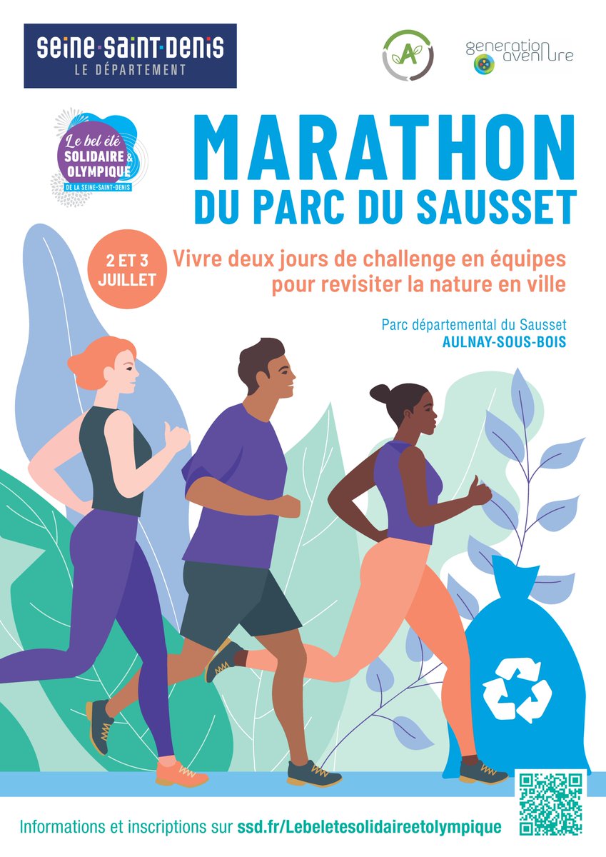 Marathon des parcs© le weekend des 2-3 juillet 2022 en partenariat avec <a href="/seinesaintdenis/">Département de Seine-Saint-Denis</a> au Parc du Sausset <a href="/AulnaySousBois/">Ville d'Aulnay-sous-Bois</a> 
Inscrivez-vous sur lnkd.in/e5fmiA85
Quoi de mieux pour rentrer dans l'été!
#environnement #sport #engagement #territoire #étésolidaireolympique