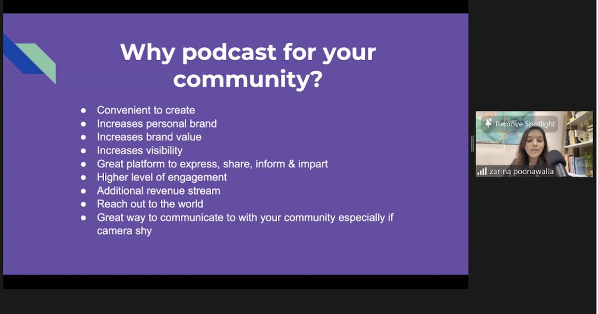 LikeMindsIO's tweet photo. From finding your community podcast’s ‘why’ to vocal exercises and the 7 steps for creating a community podcast - in yesterday's workshop with @Zarinaspeaks, we got to learn all this and more!

So, here are 9 ways in which hosting podcasts is beneficial for community building! https://t.co/rpU0kqA2HG