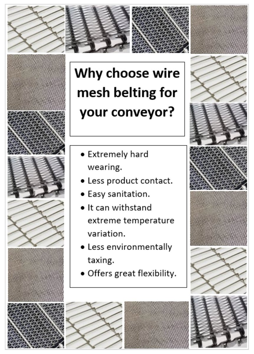 UnitechEngr's tweet photo. Why choose wire mesh belting for your conveyor? 
#unitechengineering #ukmanufacturer #conveyor https://t.co/g7knGKLJwM
