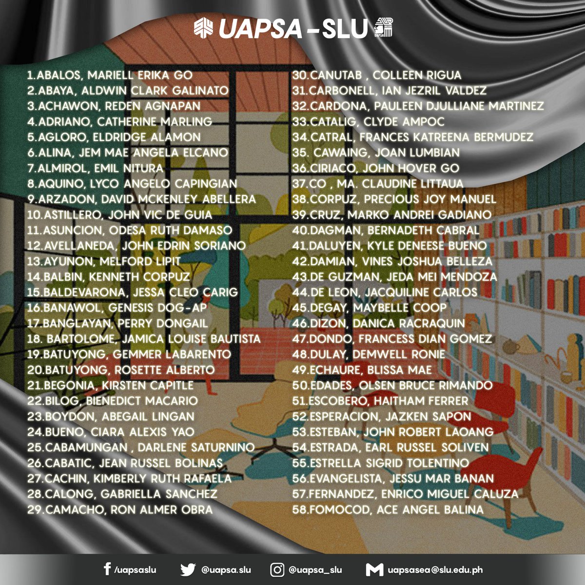 UAPSA_SLU's tweet photo. 𝐌𝐚𝐲 𝐀𝐫. 𝐧𝐚 𝐬𝐚 𝐭𝐚𝐛𝐢 𝐧𝐠 𝐩𝐚𝐧𝐠𝐚𝐥𝐚𝐧? 𝐃𝐀𝐒𝐔𝐑𝐕!✨

Congratulations and all the best to our new Louisian Architects! The whole SLU Architecture Department and UAPSA - SLU are proud of you.💜

#AscendUAPSASLU
#UAPSAbaybay

Pub by Kristel Bugarin https://t.co/Pagbfh8urt