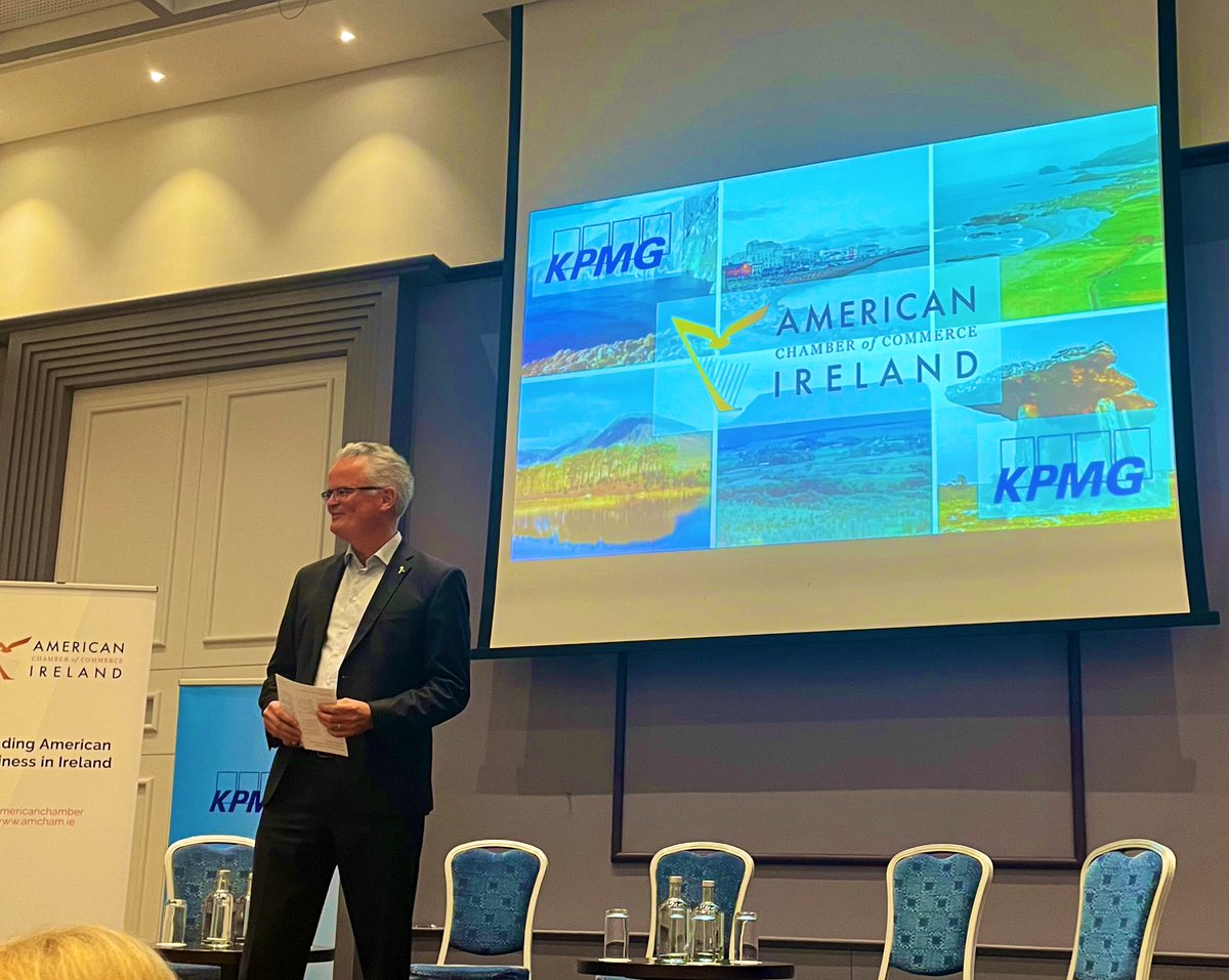 OFlynnATU's tweet photo. CE @AmericanChamber @MarkFXRedmond getting things underway for #AmChamWNW 🙌🏻 Wonderful to see everyone in person today!! Thanks @KPMG_Ireland for the support. https://t.co/qaf1Ss4P7k