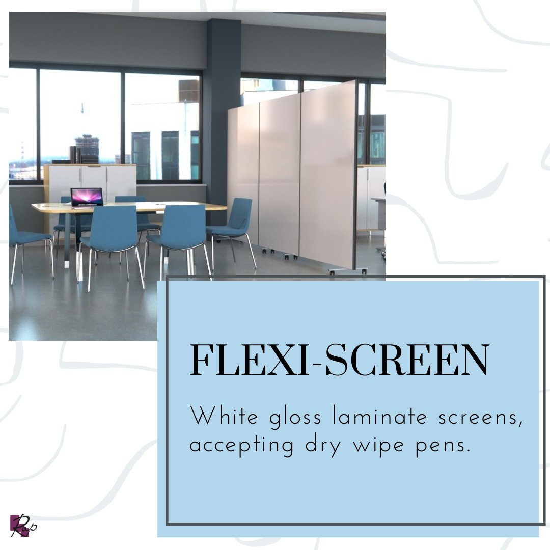 Use the Flexi-Screen room divider to divide a space, aswell as a whiteboard with the easy clean finish. 

#portable #portableroomdividers #laminate #concertinascreens #easyclean