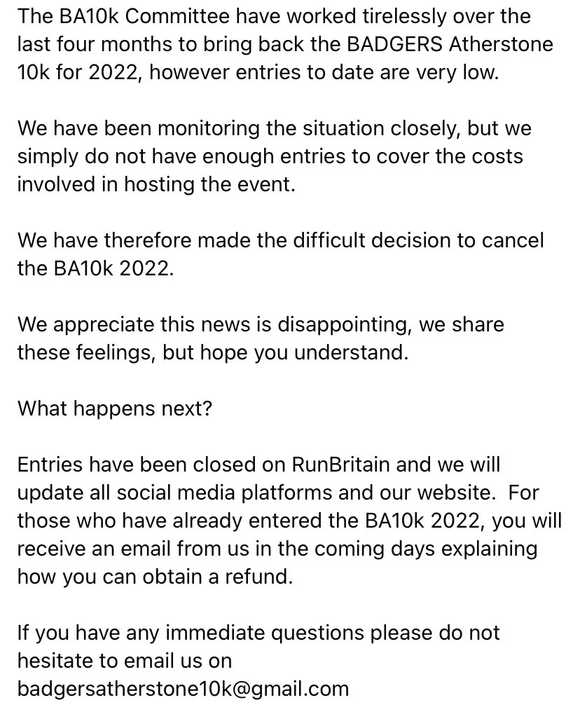 Badgers Atherstone 10k (@ba10k) on Twitter photo 