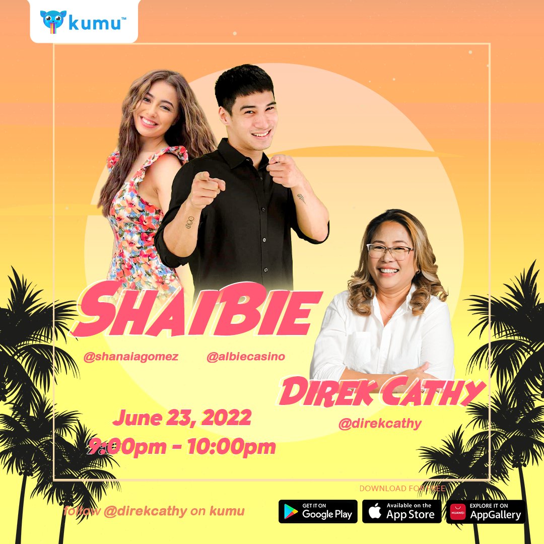 nicklentph's tweet photo. Reminder! Mamaya na ito! Samahan natin sila Shanaia Gomez and Albie Casino makipag chikahan kay Direk Cathy. Let's go sunsets! 😍
#nicklentertainment #shaibie #albiecasino #shanaiagomez @kumuPH 

Click here to watch the live!
KUMU : https://t.co/S7Xq1ucR8X https://t.co/1s4NGj89LX